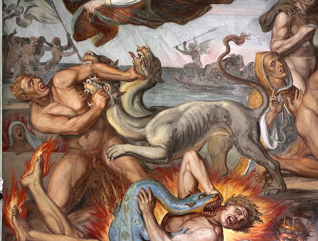 Stanza di Dante. Casino di villa Massimo, Roma - Cerbero